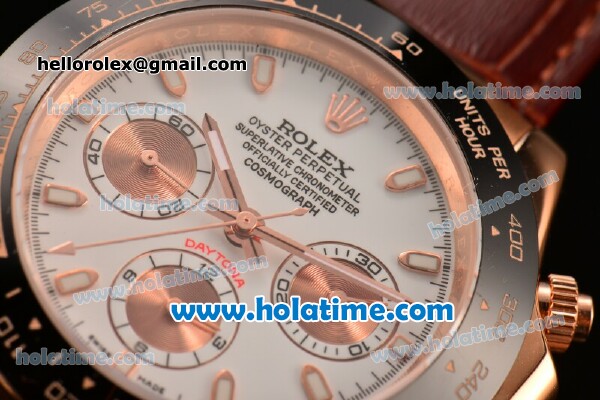 Rolex Daytona II Asia 3836 Automatic Rose Gold Case with Black Bezel and White Dial - Click Image to Close
